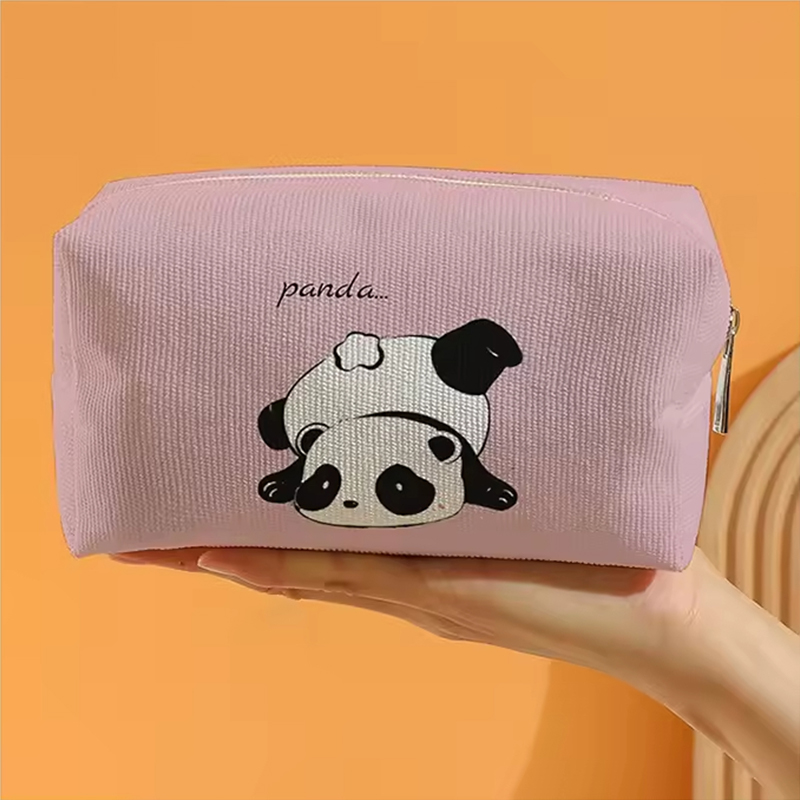 Petit sac de toilette à motif de dessin animé avec fermeture éclair