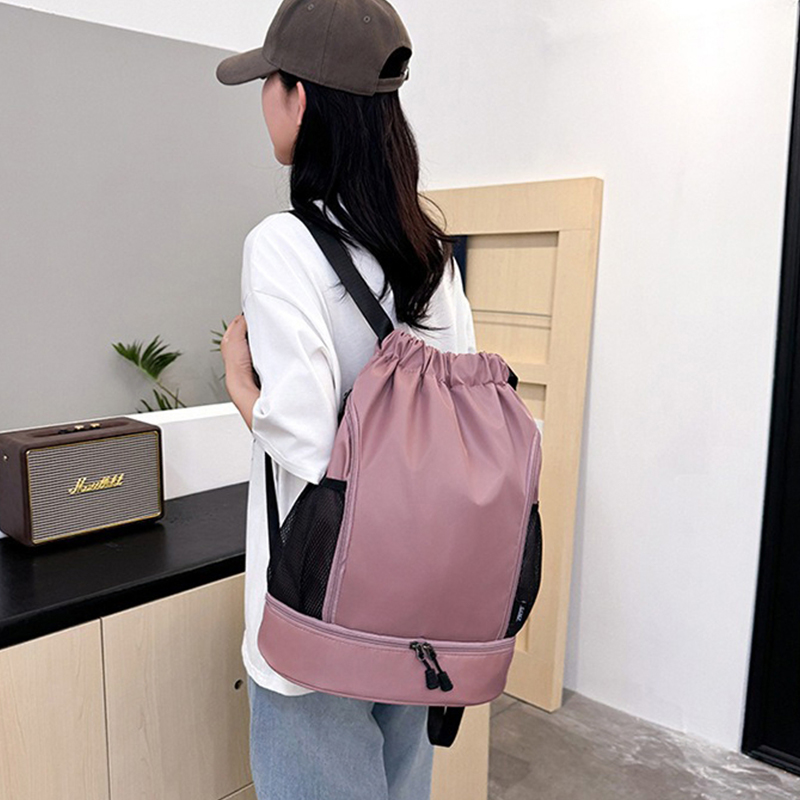 Sac à dos portable à cordon de serrage de grande capacité