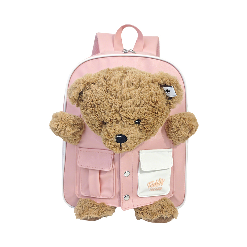 Sac à dos d'école imperméable détachable 3D Teddy Bear