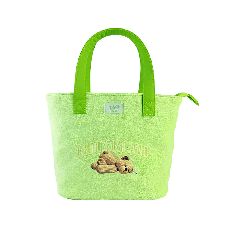 Sac fourre-tout à main en peluche doux vert avocat