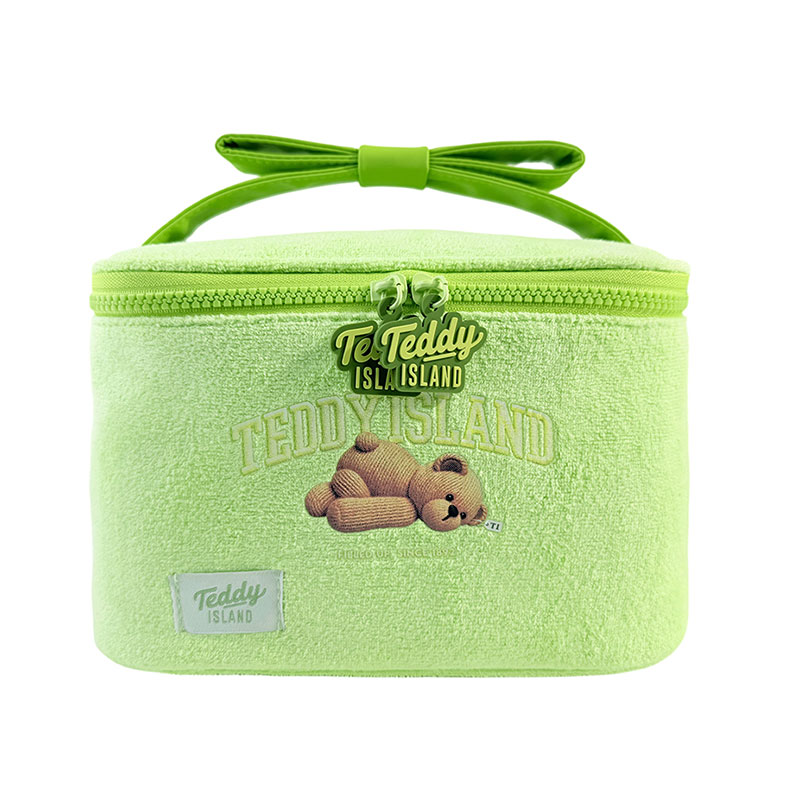 Trousse à maquillage de voyage en tissu éponge vert avocat