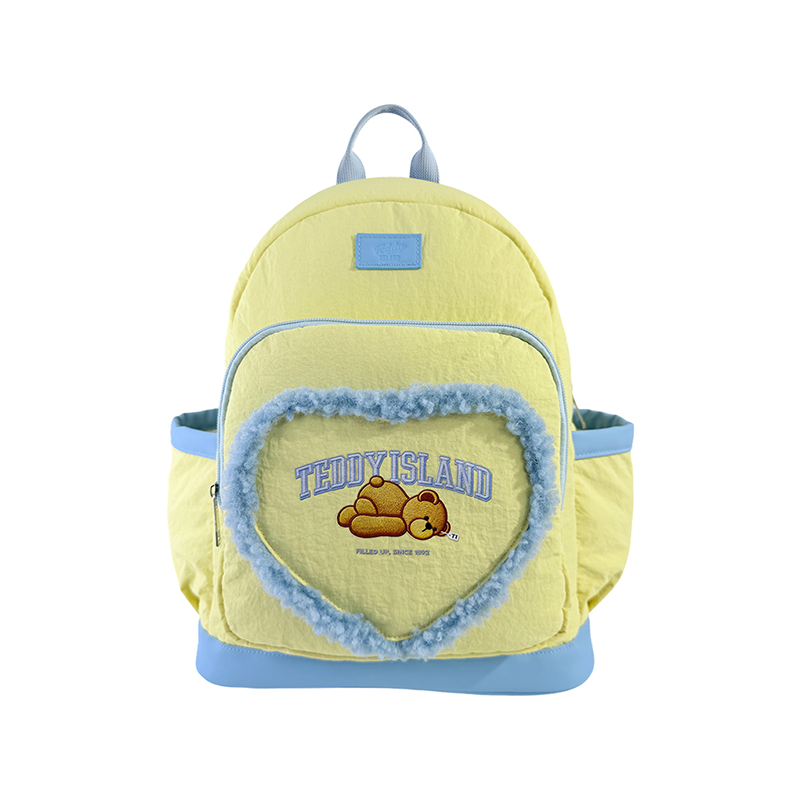 Sac à dos décontracté Academy en forme de cœur flou jaune et bleu